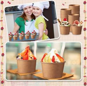 ¡Vasos de helado de papel para manualidades ecológicos de alta calidad, embalaje personalizado para la calidad de los alimentos primero! - Product Image 3