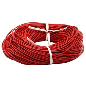 Prix d'usine en gros accepté personnalisé pantone couleur original cuir de vache cordage matériaux cordon pour noeud bracelets composant