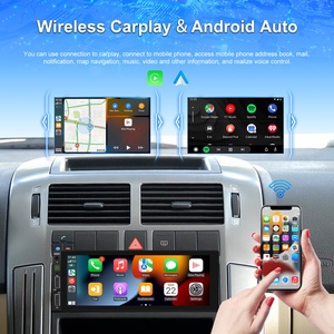 Podofo 6.86 'singolo Din autoradio <span class=keywords><strong>con</strong></span> Wireless Carplay e Android <span class=keywords><strong>Auto</strong></span> autoradio lettore MP5 <span class=keywords><strong>USB</strong></span> BT FM + Mic