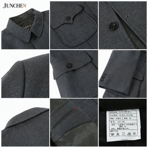 Traje Zhongshan Gris Oscuro JC2303, Traje de Alta Gama para Hombre, Estilo Chino Informal para Primavera y Otoño, Conjunto para Hombres de Mediana Edad - Product Image 3