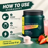 Poudre d'électrolytes pour adultes, antioxydant, soutien à l'hydratation et à la réparation des pertes, favorise l'équilibre électrolytique, différentes saveurs, 300g, OEM, HALAL