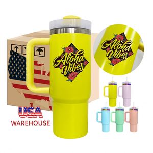 Coffee Mugs Drinking Cup With Straw Blank Sublimation <b>Macaron</b> 30oz Tumbler Laser Engraved Logo Design - Product Image 3