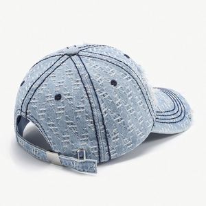 Casquette de baseball en jean déchiré unisexe, style urbain, 100% coton, 6 panneaux, réglable, toutes saisons, coutures invisibles - Product Image 4