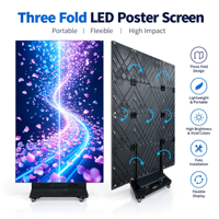 Écran d'affichage LED pliable à double écran P1.86, panneau d'affichage publicitaire numérique d'intérieur