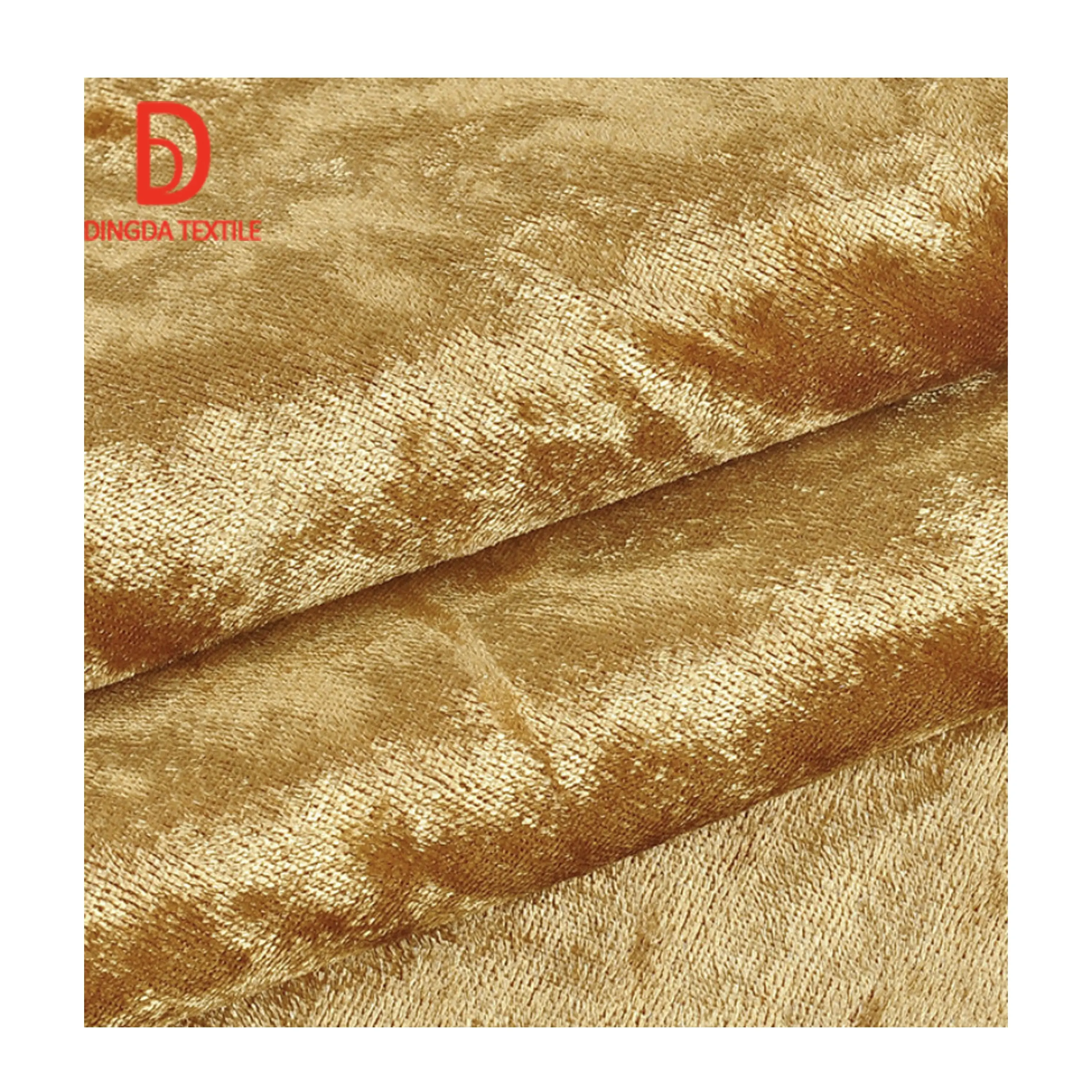 100% polyester crushed Ice Italian velvet fabric Gold diamond velvet sofa curtain clothing dining chair decorative fabric