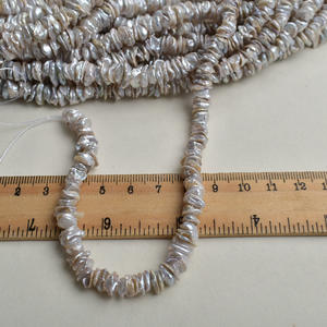 Perlas de agua dulce barrocas Keshi de 8-10mm, perlas sueltas blancas naturales para la fabricación de joyas al por mayor - Product Image 3