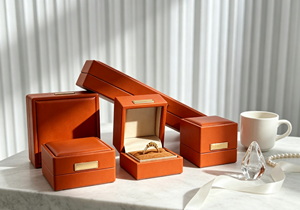 Whole Set High-End Retro <b>Brown</b> Faux Leather <b>Gift</b> <b>Boxes</b> with Magnetic Closure Rectangular Metal Nameplate Lid Four-Color Printed - Product Image 3