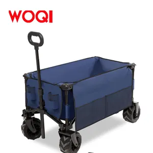 조정 가능한 핸들과 사이드 포켓이있는 WOQI 야외 다목적 접이식 자동차