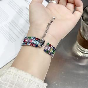 Bracelet en zircon diamanté Forwelleny pour <span class=keywords><strong>Apple</strong></span> Watch Series 11 10 9 8 <span class=keywords><strong>7</strong></span> 6 5 4, bracelet pour femme pour IWatch Ultra 2, bande de 49 mm, 45 mm, 46 mm - Product Image 2