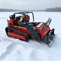 Vente directe d'usine, tondeuse à gazon robotisée sans fil à commande à distance de qualité industrielle, moteur diesel 4 temps, avec lame à neige