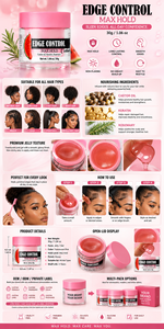 Cire coiffante parfumée aux fruits à tenue forte pour cheveux naturels, bords lisses, perruques, tresses et baby hair - Product Image 3