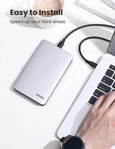 Boîtier de <span class=keywords><strong>disque</strong></span> <span class=keywords><strong>dur</strong></span> USB C pour SSD/HDD SATA 2,5 pouces, adaptateur USB C vers SATA en aluminium, USB 3.1 Gen 2, prise en charge UASP SATA III - Product Image 5
