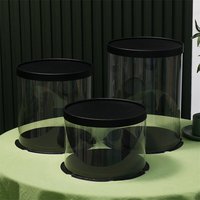 Effacer cylindrique motif couche Transparent rond boulangerie gâteau présentoir emballage fleur cadeau anti-poussière exposition boîte de rangement
