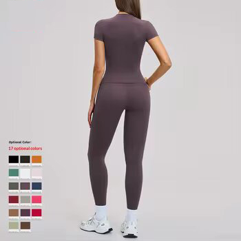 Women's Adult Spring T-shirt Quick-dry Yoga Wear Tight-fitting Short-sleeve Fitness Top Cover-up Outdoor Running Sports