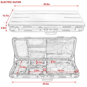 Étui rigide de protection pour <span class=keywords><strong>guitare</strong></span> électronique en plastique noir de 41 pouces, épais, antichoc, en <span class=keywords><strong>ABS</strong></span>, étui pour instrument de basse, orgue électronique - Product Image 5