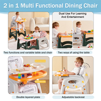Chaise Haute Bébé Pliable Balancelle à Roulettes avec Coussin en PU et Panier de Rangement, Table de Jeu Ergonomique – Vente en Gros
