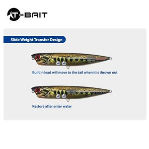 Crayon d'impression 3D Popper Leurre Appât en plastique dur Crayon de pêche Minnow Plugs pour saumon sébaste <span class=keywords><strong>truite</strong></span> basse - Product Image 5