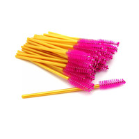 Brosse à cils en nylon colorée avec manche en plastique, brosse à cils pour extensions de cils, vente en gros OEM, brosse à mascara jetable, cosmétique TOP