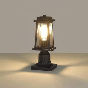 Lampe de pilier extérieure moderne en métal et verre, étanche IP65, <span class=keywords><strong>pour</strong></span> villa, jardin, <span class=keywords><strong>portail</strong></span>, clôture, style rétro américain antique, éclairage mural - Product Image 5