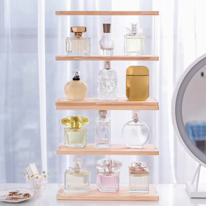 يمكن أن يكون تصميم مخصص للعطر ، مقاوم للغبار ، طاولة زينة شفافة من الخشب الصلب الأكريليك للتخزين المكتبي - Product Image 4