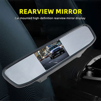 Moniteur de rétroviseur portable 4,3 pouces pour tableau de bord de voiture, caméra de recul pour camion, fourgonnette, camping-car, poids lourd, écran LCD, carte SD