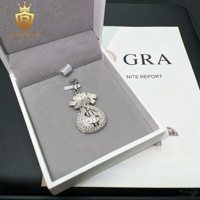 Pendentif Sac d'argent Dollar en Argent Sterling 925 avec Moissanite VVS, style Hip Hop, Bijou de fête pour hommes de prestige