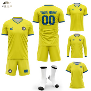 Conjunto de Uniforme de Fútbol con Logotipo Personalizado, Pantalón 100% Poliéster de Secado Rápido y Transpirable, Impresión por Transferencia de Calor, Unisex para Adultos - Product Image 1