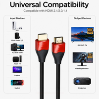 Câble HDMI 2.1 48 Gbps pour téléviseur 8K, home cinéma, moniteur de jeu 4K/120Hz
