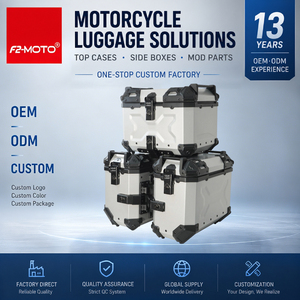 Ensemble de valises en aluminium pour moto F2-MOTO, 36L pour les côtés, <span class=keywords><strong>45L</strong></span> pour le dessus, 3 pièces, étanches, universelles, accessoires avec personnalisation du logo - Product Image 1
