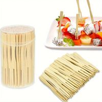 Vaisselle en bambou écologique réutilisable en gros, ensemble cuillère et mini-fourchette en bambou, outils de service alimentaire en bambou naturel