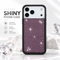 Coque de téléphone PC Série Shining Européenne et Américaine incrustée de diamants et de perles, protection intégrale pour iPhone 17 Pro Max