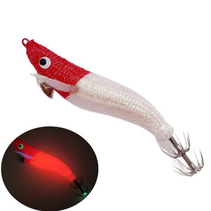 2.2 #   Leurre lumineux en bois pour crevettes et calmars 90mm 8g, avec hameçon japonais, Egi lumineux pour la pêche en mer de seiches et calamars, matériel de pêche en bateau - Product Image 5