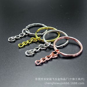 Metal Keychains Zinc Alloy Round <b>Silver</b> Plated Chain Single Loop <b>Key</b> <b>Ring</b> Jewelry Accessories - Product Image 4