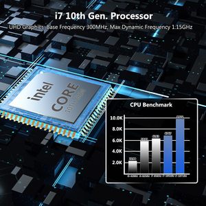 Mini <span class=keywords><strong>PC</strong></span> comercial de EE. UU., <span class=keywords><strong>CPU</strong></span> Core i7 10th, RAM <span class=keywords><strong>DDR4</strong></span> + SSD NVMe, pantalla dual 4K HD/DP, sin ventilador, carcasa de metal completa - Product Image 3