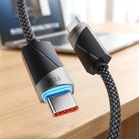 Kabel Pengisian Cepat PD Toocki Premium 100W Smart Power-Off Dua Warna dengan Jalinan Kabel Tipe C, Kabel Data USB C ke USB C untuk Ponsel Laptop