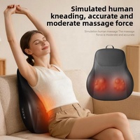 Coussin de massage Amazon pour le dos et le cou, entièrement automatique, 4 têtes de pétrissage et thérapie thermique avec contrôle de la minuterie, à brancher, pour le corps