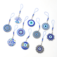 Vente en gros d'usine, pendentif en résine 3D écologique, œil grec maléfique, œil bleu, style ethnique, porte-clés, amulette, protection contre le mal