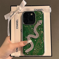 Coque pour Apple 16 Pro Max, style luxueux INS, haute qualité, iPhone 15 Plus, argent électro-plaqué, étanche, antichoc, paillettes, cuir
