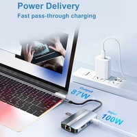 Usine OEM Fabricant Hub 6 en 1 USB C Type C avec 4K HD HDMI USB 3.0 2.0 RJ45 Lan Ethernet USB-C Adaptateur multiport 6 en 1