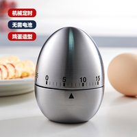 Alarm berputar mekanis baja tahan karat, Timer dapur 60 menit penghitung waktu mundur untuk belajar memasak