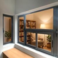 Maßgefertigtes Modernes Außen-Schiebefenster mit Thermischer Trennung aus Aluminiumlegierung, Doppelverglasung, Gehärtetem Glas, Energieeffizient und Einbruchsicher