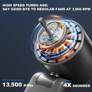 Ventilador Turbo Portátil Recargable de 5 Velocidades, Venta al Por Mayor de Fábrica, Carga USB, Logotipo Personalizable, Ventilador de Mano para el Hogar - Product Image 3