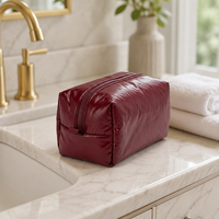 Sac de rangement pour maquillage imperméable à la mode avec fermeture à glissière, en polyester, étui cosmétique