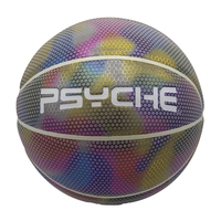Ballon de basket lumineux qui brille dans le noir, personnalisé, vert, réfléchissant, en cuir, pour les matchs nocturnes, ballons cadeaux