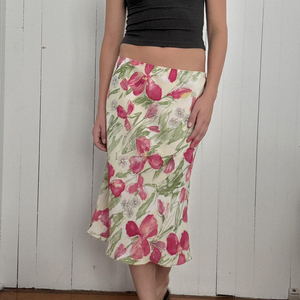 Falda Midi Estilo Vacacional con Diseño de Tulipanes, Corte Entallado, Falda de Resort para Mujer, Forma Favorecedora, Transpirable, Cintura Natural, Verano - Product Image 5