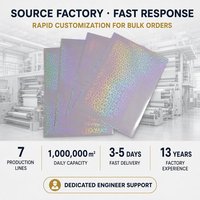 Film de plastification à froid PET 25 microns holographique 3D effet arc-en-ciel étoilé pour étiquettes, convertisseur, imprimante, autocollant, bricolage – Vente directe usine