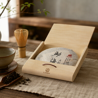 Boîte à thé en écorce de peuplier naturelle de qualité supérieure avec logo personnalisé, emballage en bois respirant et durable pour coffret cadeau de thé chinois