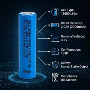 แบตเตอรี่ลิเธียมไอออนทรงกระบอก 3.7V 2000mAh เกรด A แบบปิดผนึก ชาร์จซ้ำได้ รุ่น 16046 1C ปล่อยประจุแบบ Low IR สำหรับอุปกรณ์อิเล็กทรอนิกส์ - Product Image 2