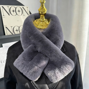 Écharpe élégante et écologique pour <span class=keywords><strong>femme</strong></span> en fourrure de lapin Rex multicolore, coupe-vent, <span class=keywords><strong>cache</strong></span>-<span class=keywords><strong>cou</strong></span> pour le <span class=keywords><strong>ski</strong></span> par temps froid - Product Image 3