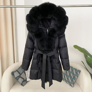 Abrigos acolchados al por mayor de alta calidad con capucha de piel grande Chaqueta acolchada impermeable para mujer Invierno - Product Image 4